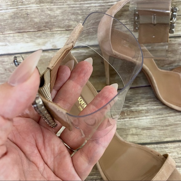 AQUAZZURA 38.5 size 8.5 Casablana Sandals In Neutral - Picture 6 of 11